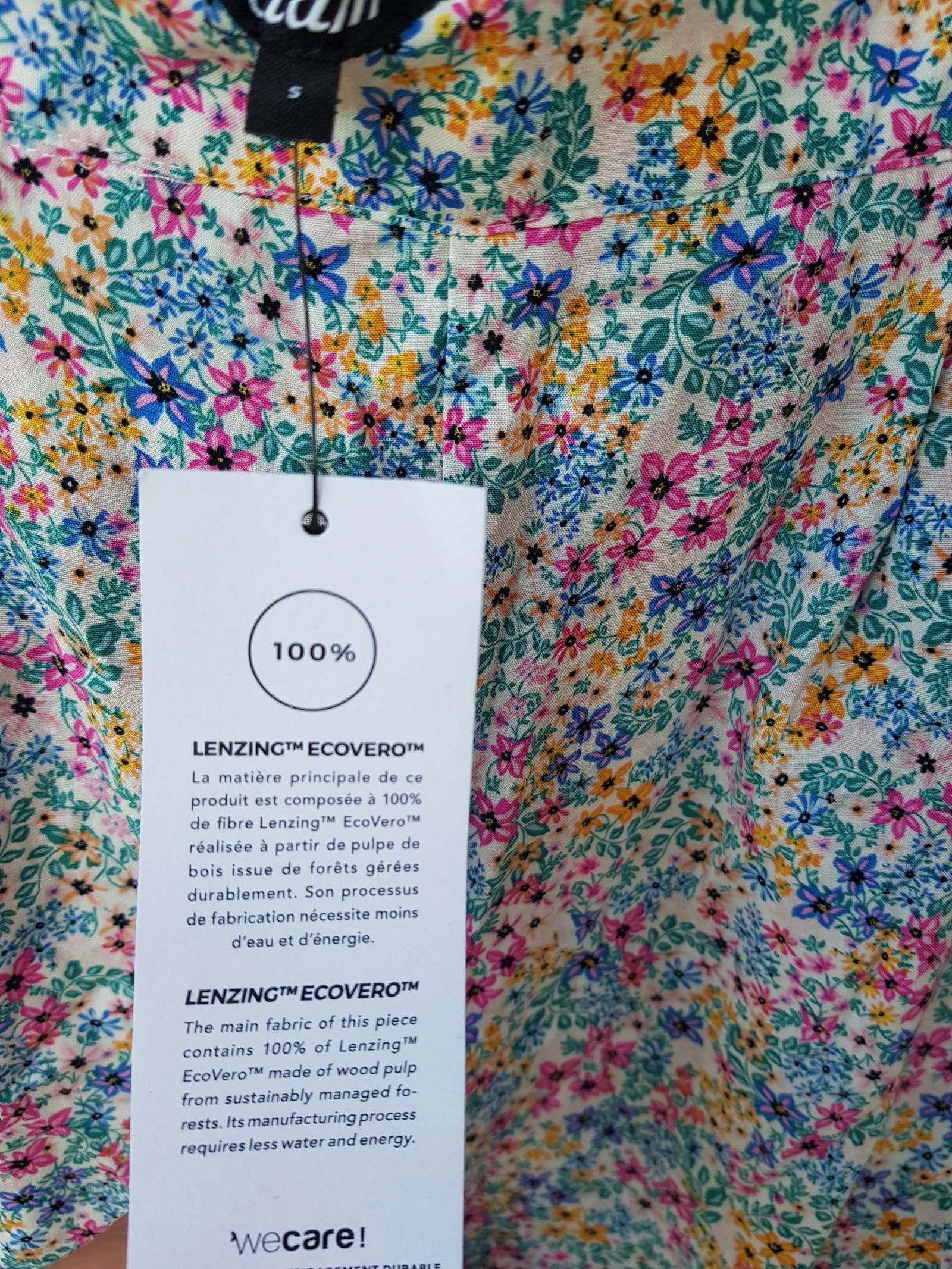 Calça larga fluida de flores cintura alta Etam – photo 6